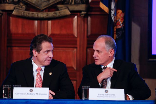 Governor Andrew Cuomo with former top aid Larry Schwartz in 2014
